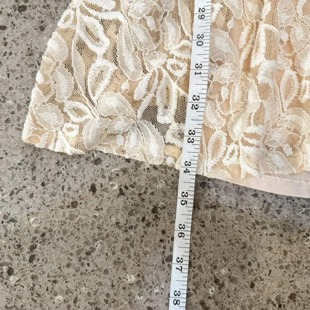 NWT Free People Miles‎ of Lace Mini Tank Dress in Ivory/Alabaster Women's Size S